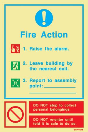 Fire Action Sign